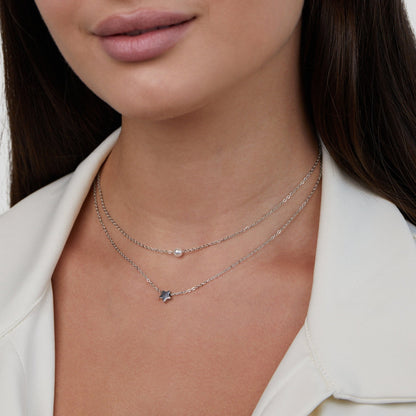 Sternenlicht Perlen Collier in Silber
