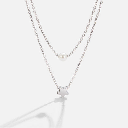 Sternenlicht Perlen Collier in Silber