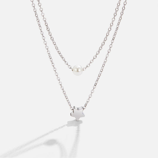 Sternenlicht Perlen Collier in Silber