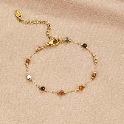 Farbenfrohes Edelstein-Armband in Gold