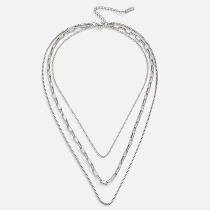 Strahlende Silber Ketten Collier im Lagenlook