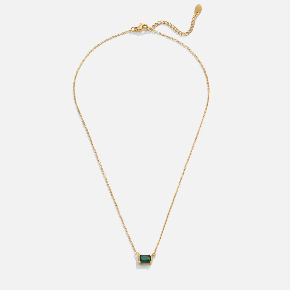 Elegante Halskette mit grünem Smaragd-Anhänger