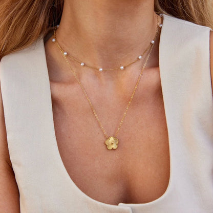 Reine Gold-Perlen Halskette