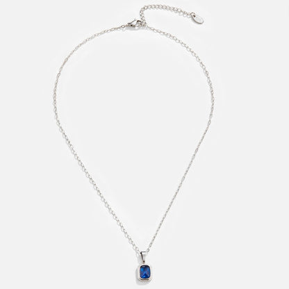 Silberne Halskette mit Ozeanblauem Anhänger
