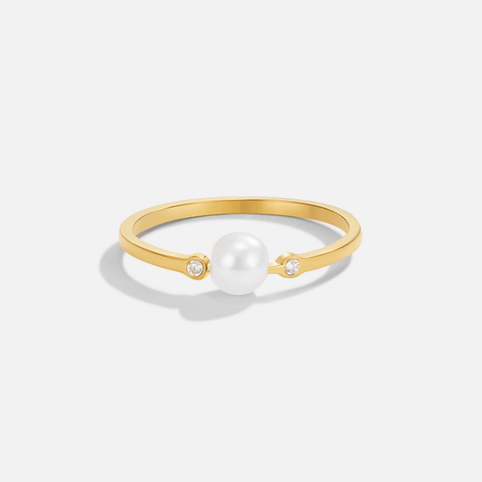 Goldring mit Süßwasserperle