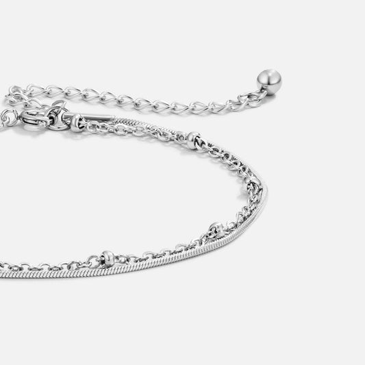 Zartes Geschichtetes Silberarmband