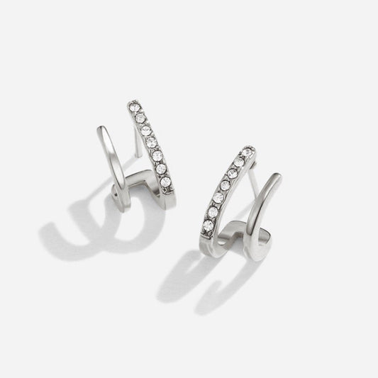 Kristall Silber Claw Ohrringe