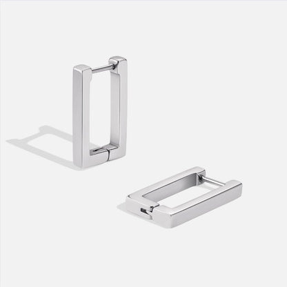 Elegante Rechteck Silber Creolen