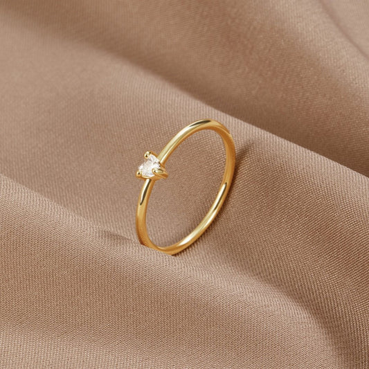 Kristallherz Goldring