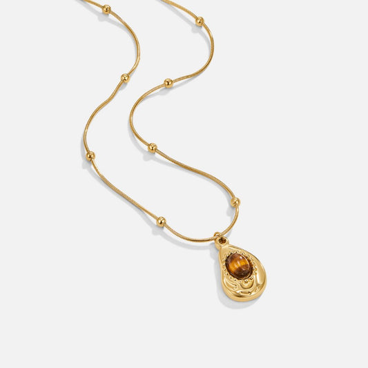 Goldene Halskette mit Tigerauge-Anhänger