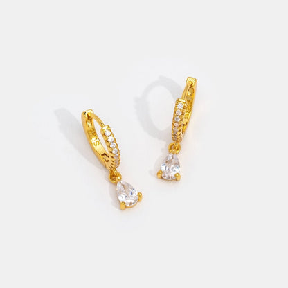 Kristall-Tropfen-Ohrringe in Gold